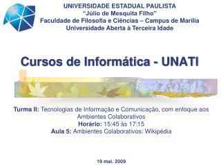 Cursos de Informática - UNATI