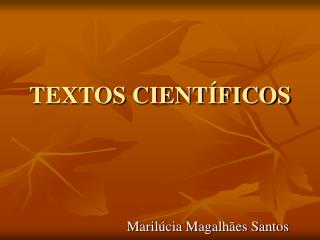 TEXTOS CIENTÍFICOS