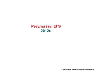 Результаты ЕГЭ 2012г.