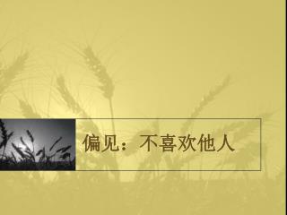 偏见：不喜欢他人