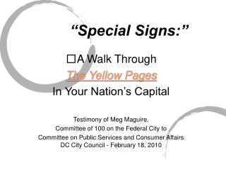 “Special Signs:”