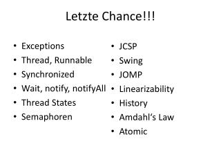 Letzte Chance!!!