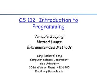 CS 112 Introduction to Programming