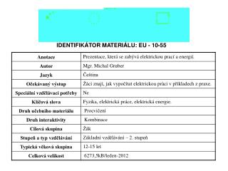 IDENTIFIKÁTOR MATERIÁLU: EU - 10-55