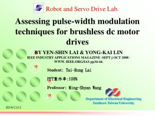 Assessing pulse-width modulation techniques for brushless dc motor drives