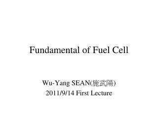 Fundamental of Fuel Cell