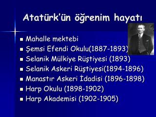 Atatürk’ün öğrenim hayatı