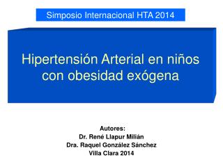 Hipertensión Arterial en niños con obesidad exógena