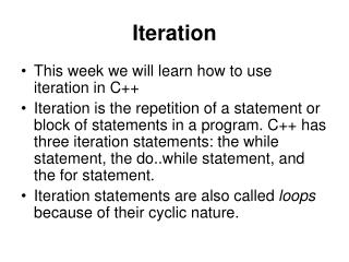 Iteration