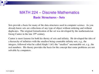 MATH 224 – Discrete Mathematics