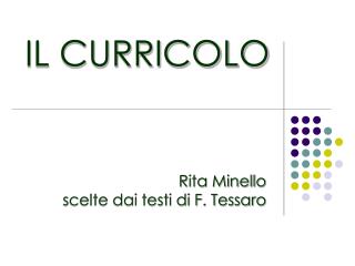 IL CURRICOLO