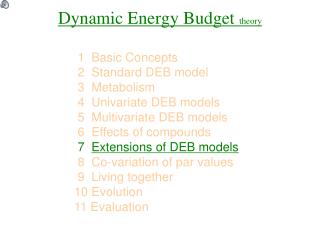 Dynamic Energy Budget theory