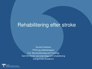 Rehabilitering efter stroke