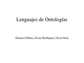 Lenguajes de Ontologías