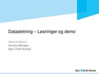 Datasletning – Løsninger og demo