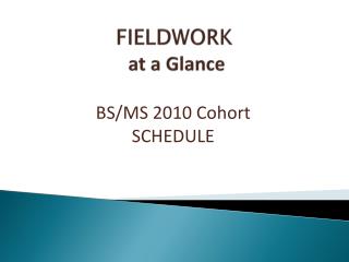 FIELDWORK at a Glance