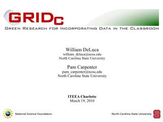 William DeLuca william_deluca@ncsu North Carolina State University Pam Carpenter