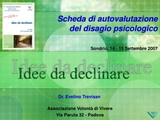 Scheda di autovalutazione del disagio psicologico