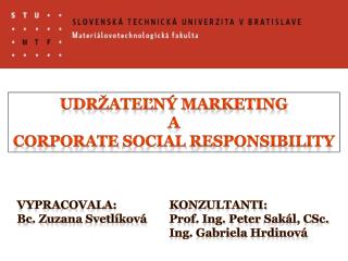 Udržateľný marketing A Corporate social responsibility