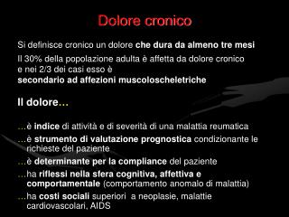 Dolore cronico