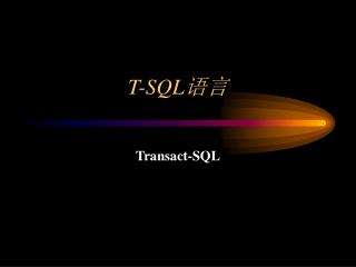 T-SQL 语言