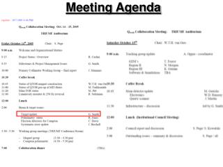 Meeting Agenda