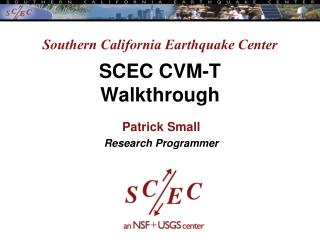 Southern California Earthquake Center SCEC CVM-T Walkthrough