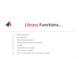 Library Functions...