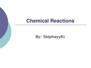 Chemical Reactions