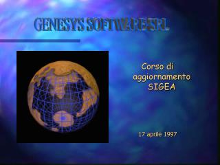 Corso di aggiornamento SIGEA 17 aprile 1997
