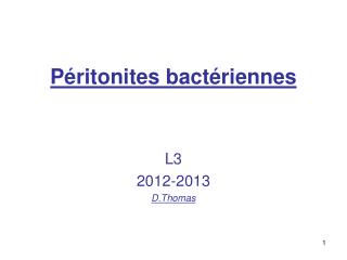 Péritonites bactériennes