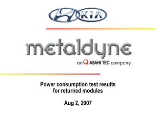 Power consumption test results for returned modules Aug 2, 2007