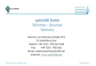 optimiSE Gmbh München – Bruchsal Germany