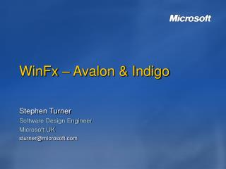 WinFx – Avalon &amp; Indigo