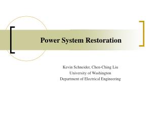 Power System Restoration