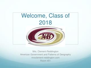 Welcome, Class of 2018