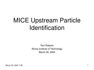 MICE Upstream Particle Identification
