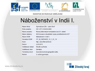 Náboženství v Indii I.