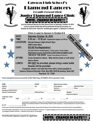 Dawson High School’s Diamond Dancers Proudly Present Their Junior Diamond Dance Clinic