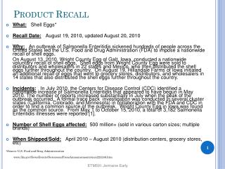 Product Recall