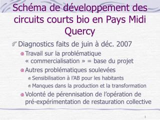 Schéma de développement des circuits courts bio en Pays Midi Quercy