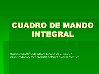 CUADRO DE MANDO INTEGRAL