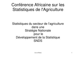 Conférence Africaine sur les Statistiques de l'Agriculture