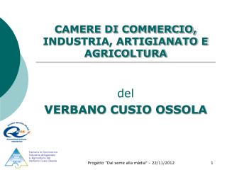 CAMERE DI COMMERCIO, INDUSTRIA, ARTIGIANATO E AGRICOLTURA