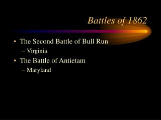 Battles of 1862