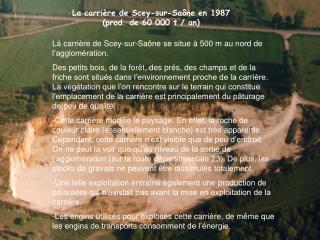 La carrière de Scey-sur-Saône en 1987 (prod. de 60 000 t / an)