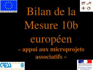 Bilan de la Mesure 10b européen «  appui aux microprojets associatifs  »