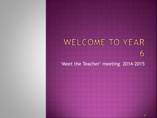 Welcome to year 6