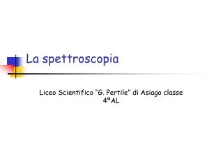 La spettroscopia