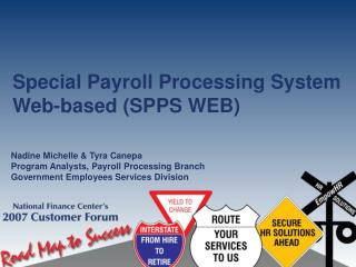 Special Payroll Processing System Web-based (SPPS WEB)